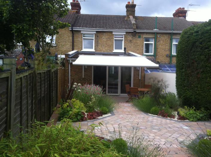 awning fitted to a terraced house