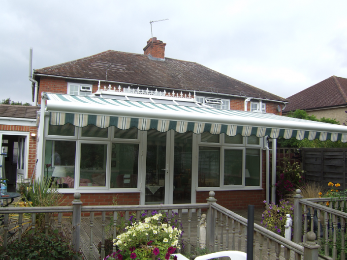 awning fitted to conservatory